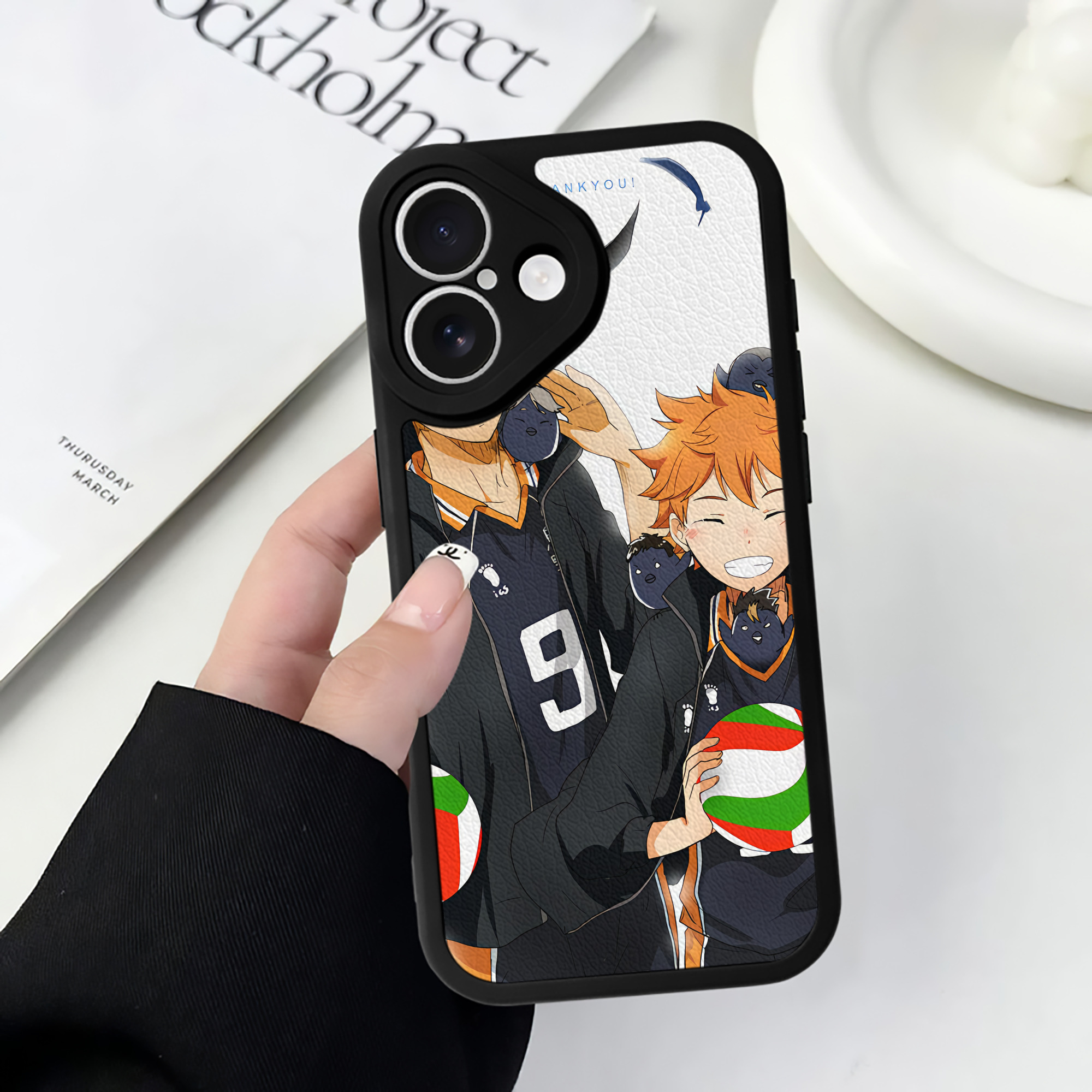 （画像用） ハイキュー!! Haikyu!! 【iPhone 16シリーズ対応】シリコンスマホケース（レザー調） 材質：シリコン